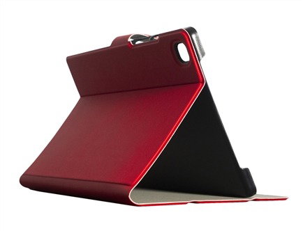 ELBE FU-006 - Housse de protection pour Samsung Galaxy Tab A7 2020 (10.4 pouces) - Polycarbonate et tissu PU résistant aux rayures - Rouge diamant