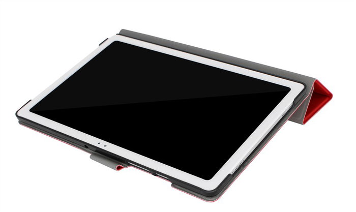 ELBE FU-006 - Housse de protection pour Samsung Galaxy Tab A7 2020 (10.4 pouces) - Polycarbonate et tissu PU résistant aux rayures - Rouge diamant