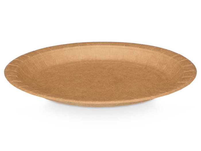 Kinvara Set de 18 assiettes en kraft 23 cm naturelles (Set de 48)