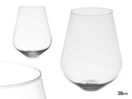 GIFTDECOR Vase en Verre Transparent Forme Verre 28cm