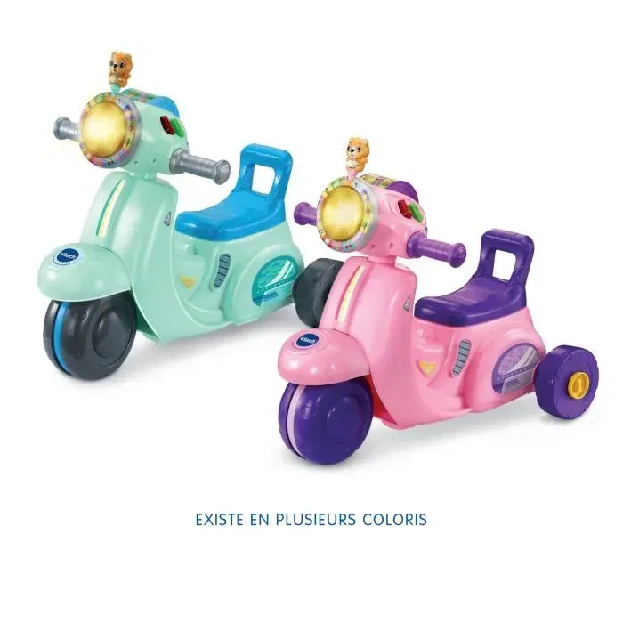 Vtech Porteur Scooter Interactif 3 en 1 Rose, Évolutif en Tricycle, avec GPS et Sons Éducatifs, Jouet d'Éveil pour Enfant
