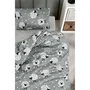 Parure de lit King 240 x 220 cm, housse de couette et 2 taies d'oreiller 60x60 cm, 65% coton 35% polyester, gris