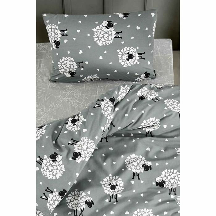 BigBuy Home Parure de couette Gris Lit king size 3 Pièces BigBuy Home Parure de couette Gris Lit king size 3 Pièces