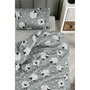 BigBuy Home Parure de couette Gris Lit king size 3 Pièces