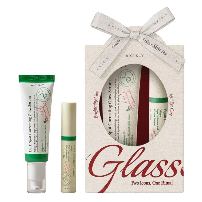 Axis-Y Coffret de soins : Sérum Vegan Collagen Anti-Rides (10 ml) + Sérum Correcteur de Taches Sombres (50 ml)