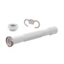 Prhie Tube de vidange flexible extensible 1"1/4 x 32-40 mm blanc avec adaptateur 1"1/4 à 1"1/2 et écrou métallique