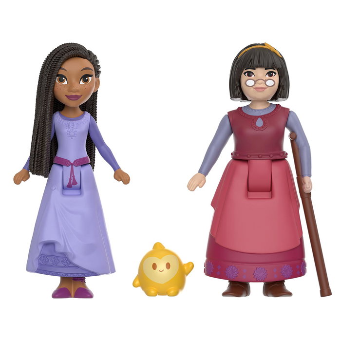Mattel Pack de 9 Figurines Disney Wish avec Star - Figurines Asha, Dahlia, Dario, Safi, Bazeema, Simon, Hal, Gabo et Star - Version Multilingue (Français)
