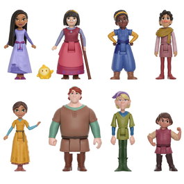 Mattel Pack de 9 Figurines Disney Wish avec Star - Figurines Asha, Dahlia, Dario, Safi, Bazeema, Simon, Hal, Gabo et Star - Version Multilingue (Français)