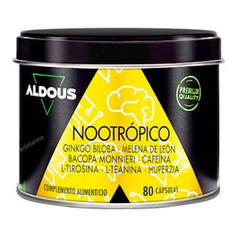 ALDOUS BIO Nootropico Ginkgo Biloba Melena de Leon Cafeina Bacopa Tiros