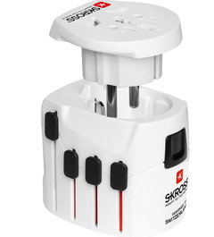 MicroConnect Adaptateur Mondial SKROSS Pro+ (Réf. PETRAVEL27) - Compatible 205 pays - Normes européennes - Design compact pour voyage
