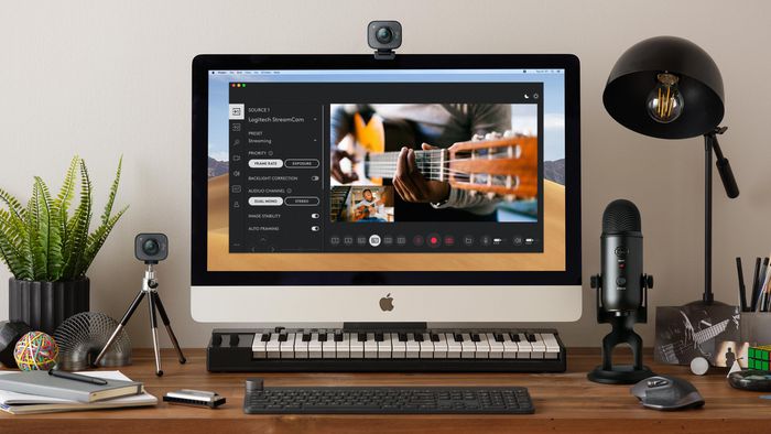 Logitech StreamCam - Caméra de streaming USB-C Full HD 1080p à 60 fps, mise au point automatique IA, verticale, pour YouTube/Twitch