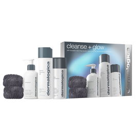 Dermalogica Coffret Cleanse + Glow - Gel Nettoyant Visage 250 ml + Pré-Nettoyant Démaquillant Élimine Impuretés 150 ml + Poudre Exfoliante Quotidienne Microfoliant 74 g