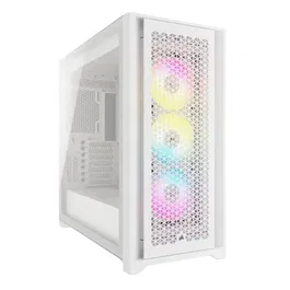 Corsair CC-9011310-WW Boîtier PC moyen-tour 5000D RS ARGB Airflow Blanc - Refroidissement optimisé avec ventilateurs RGB, compatible ATX, cartes graphiques jusqu'à 420 mm