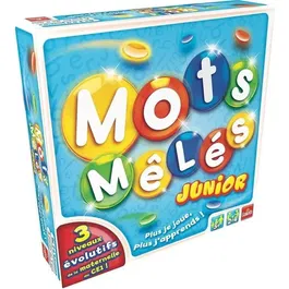 Goliath Jeu de Plateau Mots Mêlés Junior 70541.006 - Version Enfants avec Socle, Fiches et Lentilles de Couleurs