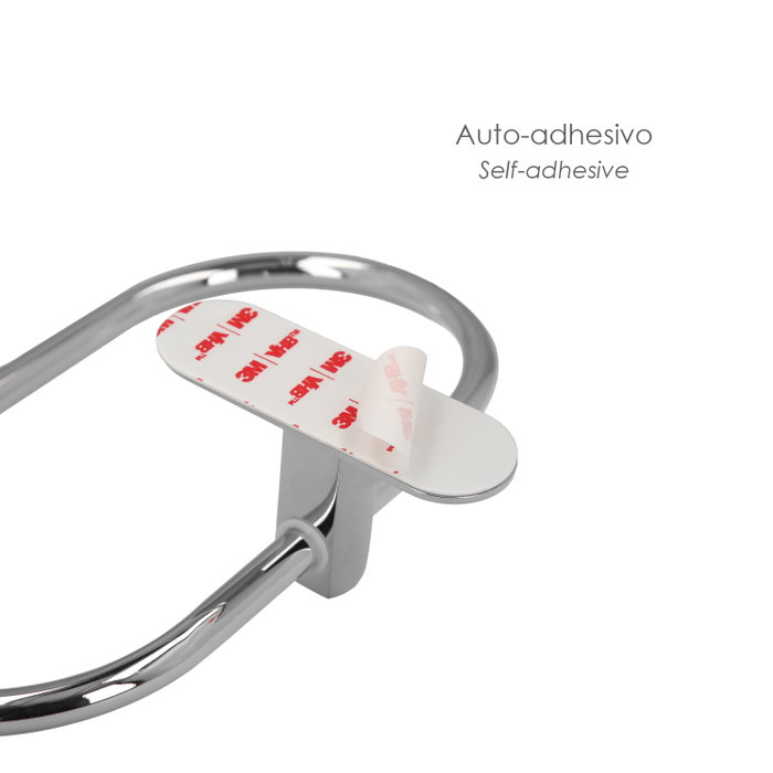 MAURER Porte-serviette à anneau Inox autoadhésif