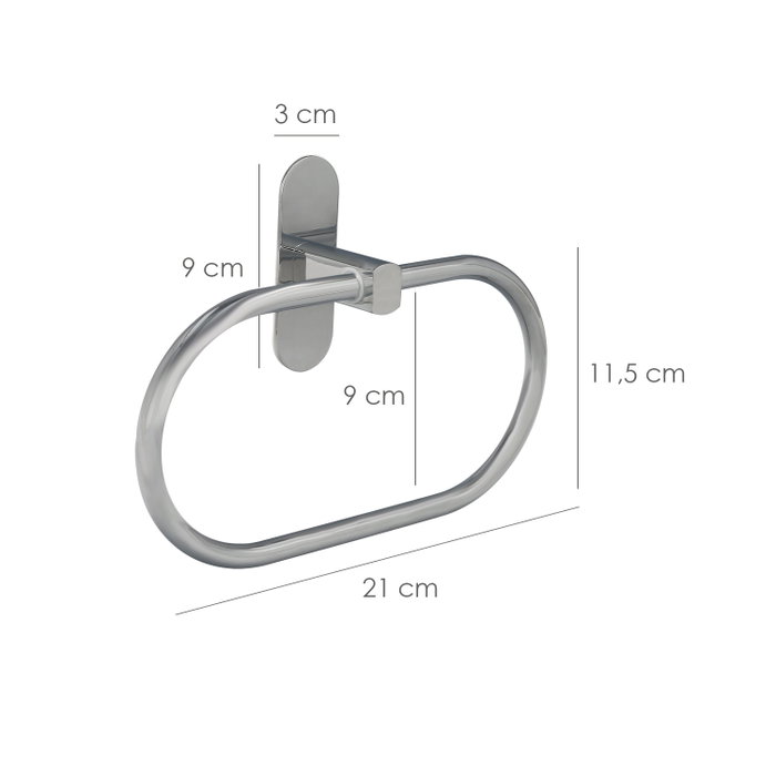 MAURER Porte-serviette à anneau Inox autoadhésif