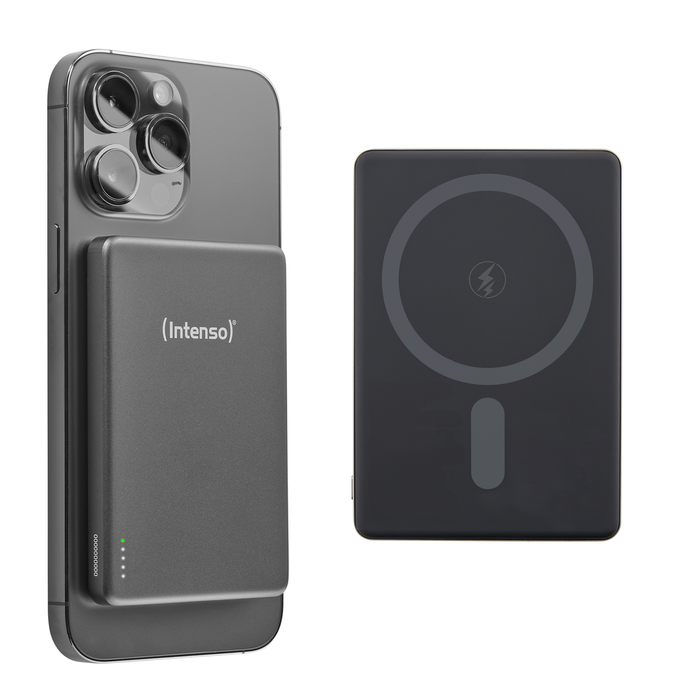 Intenso MW5000 Powerbank MagSafe 5000 mAh Gris Chargeur sans fil magnétique USB-C