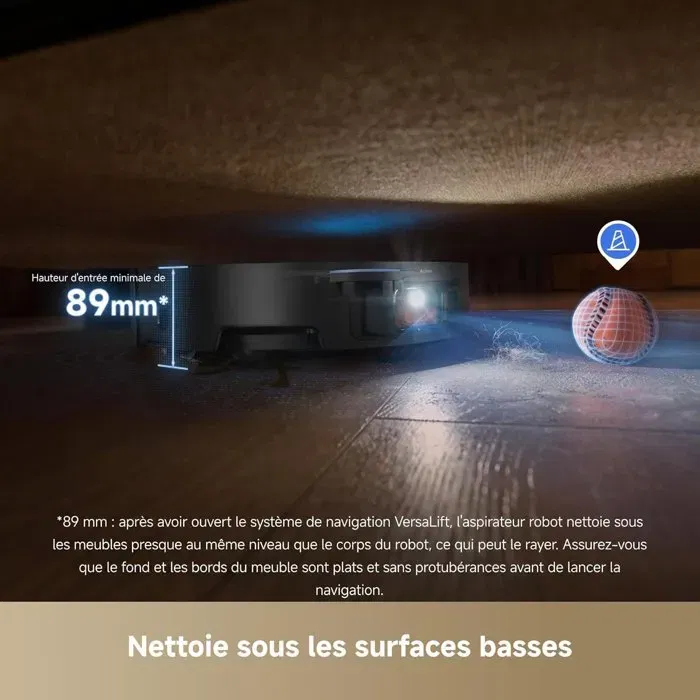 Dreame X50 Master Robot aspirateur laveur avec base 8-en-1, navigation 3DAdapt AI, franchissement 6 cm, serpillière à eau chaude, lampe UV, 20 000 Pa