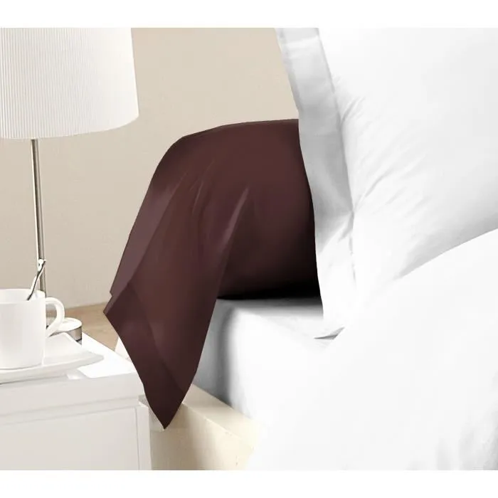 Lovely Home Lot de 2 taies de traversin 85 x 185 cm Marron Chocolat