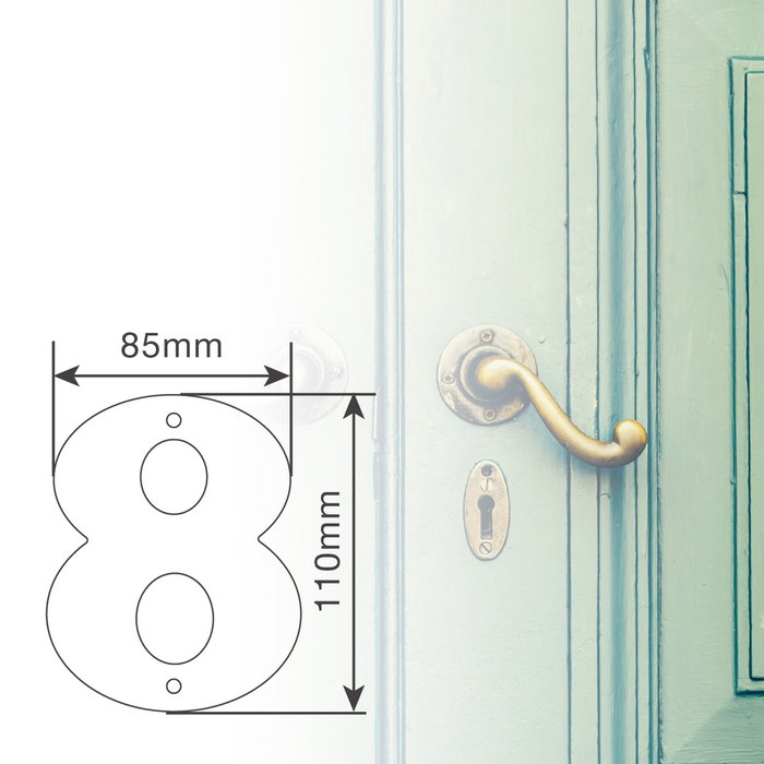 GSC Evolution Numéro de porte 8 en acier inoxydable, Titane doré