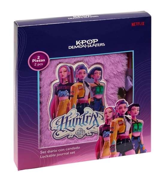 SAFTA Set Diario + Boligrafo Candado Stationery Kpop Demon Hunters