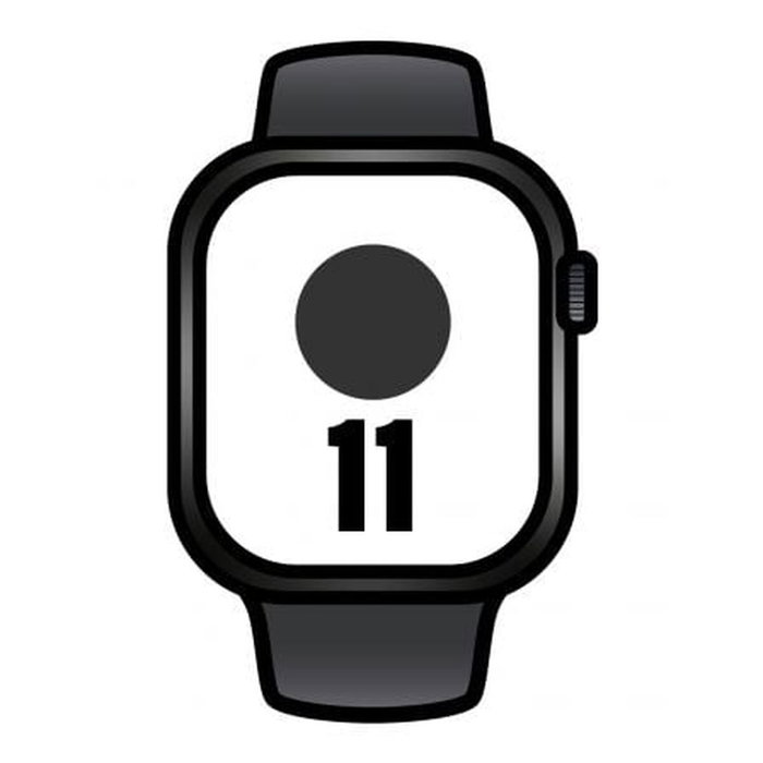 Apple Watch Series 11 GPS + Cellular 42mm Titane Ardoise et Bracelet Sport Noir M/L Apple Watch Series 11 GPS + Cellular 42mm Titane Ardoise et Bracelet Sport Noir M/L