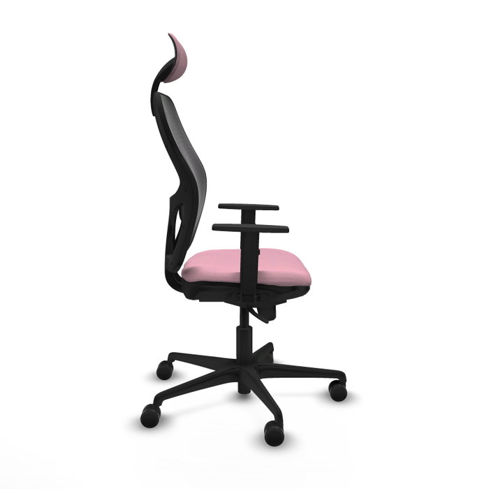 Piqueras y Crespo Chaise de Bureau Jorquera Rose et Noir avec Appui-tête