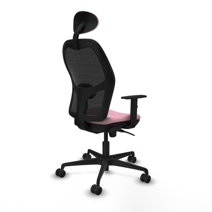 Piqueras y Crespo Chaise de Bureau Jorquera Rose et Noir avec Appui-tête