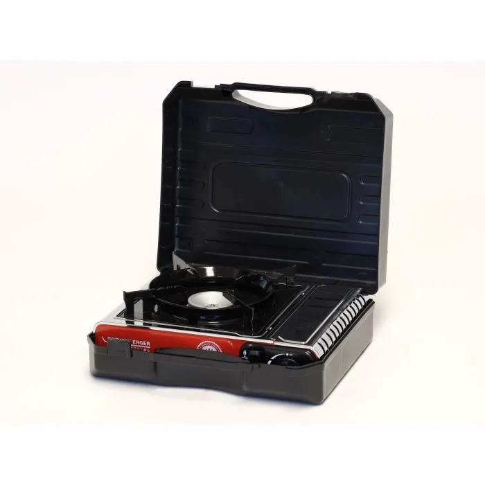 Rothenberger Rechaud a Gaz Premium RS 220 - 2200 W, Allumage Piezo, Gris et Noir pour Camping et Exterieur, Compatible Casseroles 12 a 26 cm