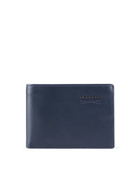 Piquadro Portefeuille pour Homme en Cuir Obidos - Porte-monnaie Bleu - Accessoire de Mode