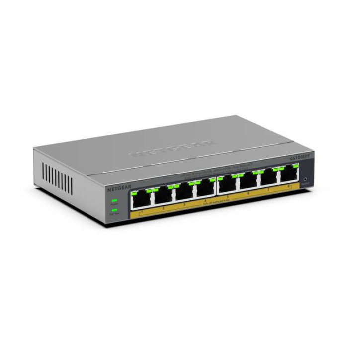 Netgear GS108EPP-100EUS Switch Gigabit Ethernet PoE+ 8 Ports avec Port SFP, Gestionable ProSAFE
