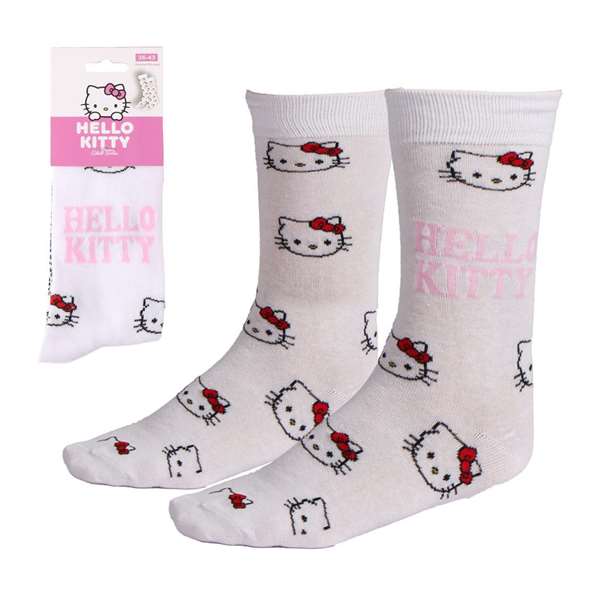 Cerdà Chaussettes Hello Kitty taille 36-43 - Blanc - Chaussettes pour adulte