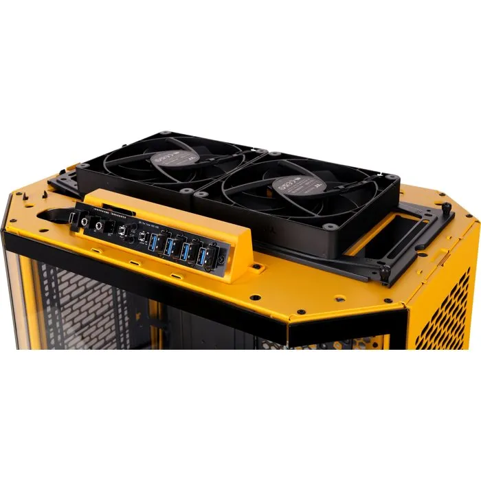 Thermaltake CA-1Z1-00M4WN-00 The Tower 600 Boîtier PC Moyen Tour ATX (sans alimentation) - 2x140mm, USB-C, Verre trempé, Jaune Bumblebee