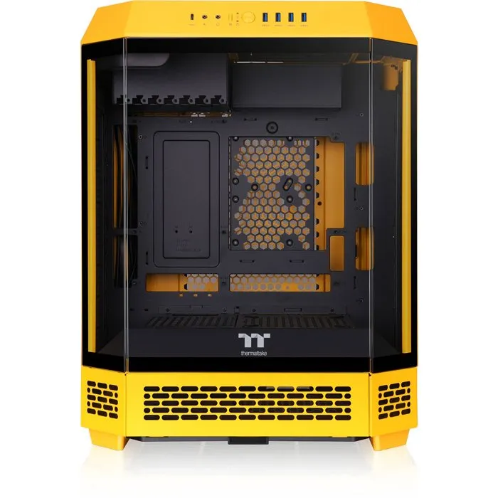 Thermaltake CA-1Z1-00M4WN-00 The Tower 600 Boîtier PC Moyen Tour ATX (sans alimentation) - 2x140mm, USB-C, Verre trempé, Jaune Bumblebee