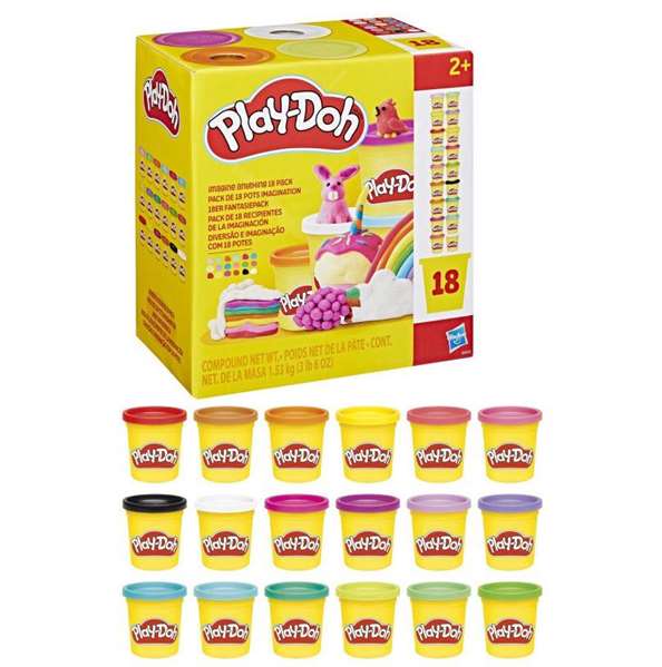 Hasbro Pack de 18 Botes de Pâte à Modeler Play-Doh - 1.5 kg - À Partir de 2 Ans Hasbro Pack de 18 Botes de Pâte à Modeler Play-Doh - 1.5 kg - À Partir de 2 Ans