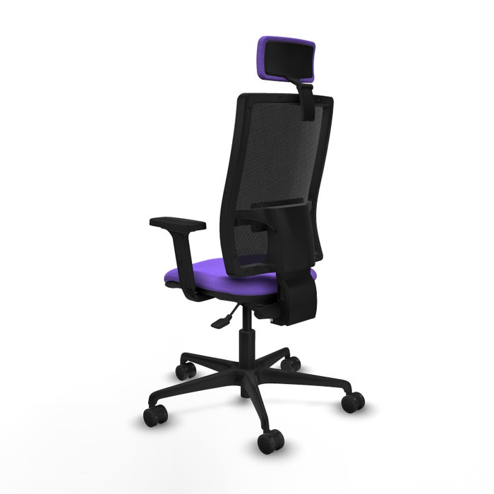 Piqueras Y Crespo Bormate - Chaise de bureau ergonomique Lila et Noir avec mécanisme asynchrone