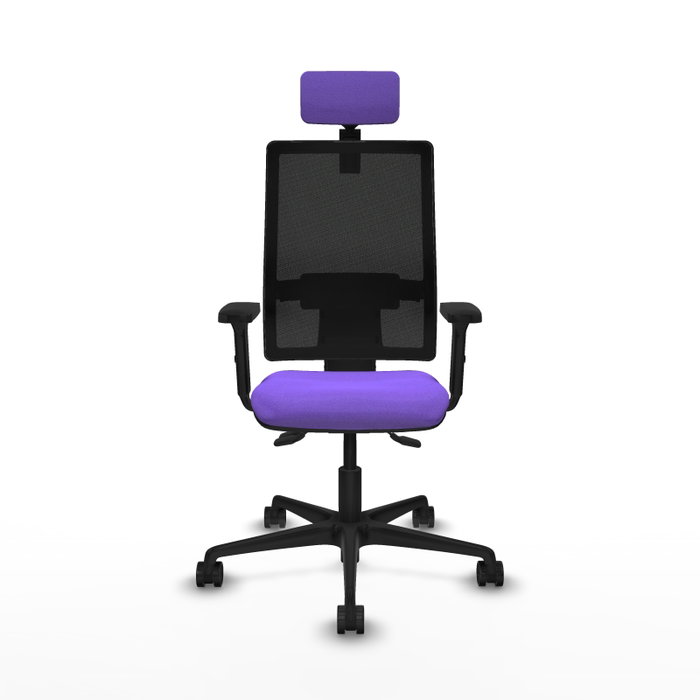 Piqueras Y Crespo Bormate - Chaise de bureau ergonomique Lila et Noir avec mécanisme asynchrone
