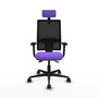 Piqueras Y Crespo Bormate - Chaise de bureau ergonomique Lila et Noir avec mécanisme asynchrone
