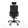 Piqueras Y Crespo Bormate - Chaise de bureau ergonomique Lila et Noir avec mécanisme asynchrone