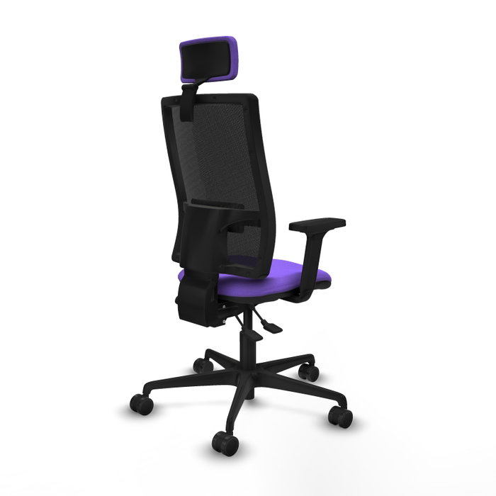 Piqueras Y Crespo Bormate - Chaise de bureau ergonomique Lila et Noir avec mécanisme asynchrone