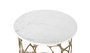 GINER Y COLOMER - Table basse ronde en marbre blanc et aluminium doré, base en métal tissé, fabriquée à la main
