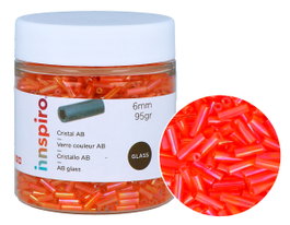 Innspiro Perles de rocaille cylindriques orange aurora boreale 1,80x6mm 95g