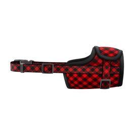Collar Pet Muselière Waudog Nylon Carreaux Rouges T-4