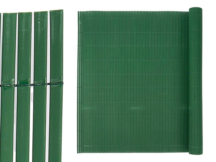 Ibergarden Rouleau de Canisse Clôture Vert PVC 300x100x0,3 cm (Set de 6)