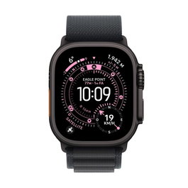Apple Watch Ultra 3 GPS + Cellular 49mm Boîtier Titane Noir Bracelet Alpine Loop Noir Taille S