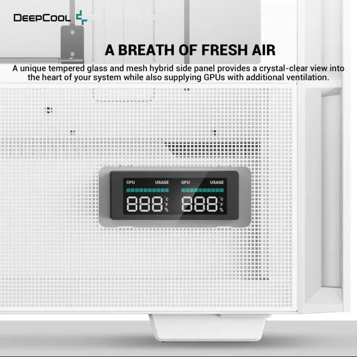 Deepcool CH560 DIGITAL - Boitier PC Blanc Moyen Tour sans Alimentation - Format E-ATX - Compatible ATX/Micro-ATX/Mini-ITX - 3 Ventilateurs ARGB 140mm et 1 ARGB 120mm