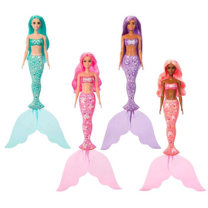 Barbie Poupée Sirène Color Reveal Assortie