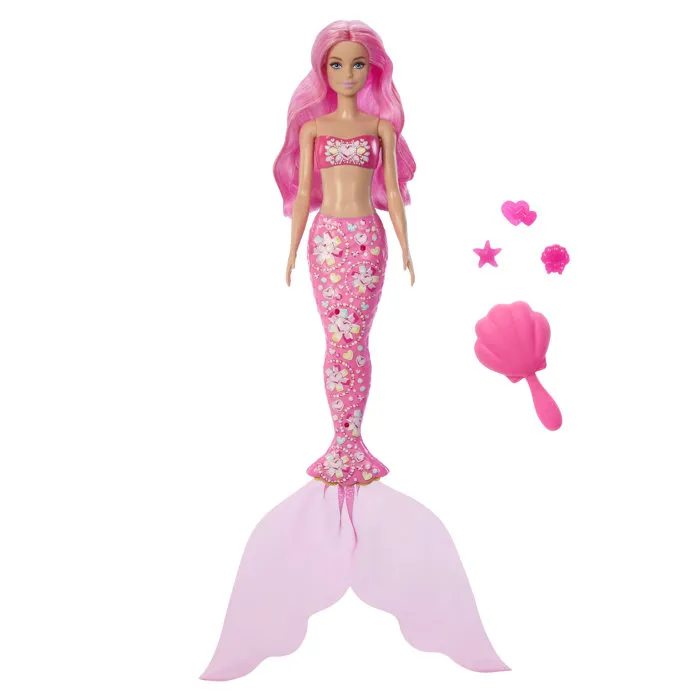 Barbie Color Reveal Sirenes - Coffret avec 6 surprises, changements de couleur, bijoux et brosse
