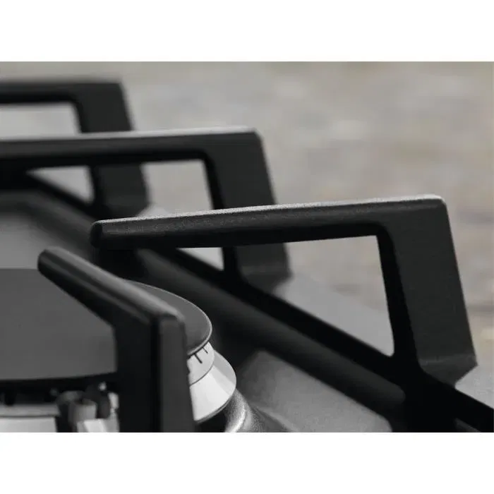 Electrolux KGS7536SX Plaque de cuisson à gaz 5 foyers inox, brûleur multi-couronne 4000W, allumage électronique, 74.4 x 51 cm