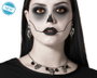 Atosa Ensemble Collier et Boucles d'Oreilles Crâne Argenté avec Détails Noirs